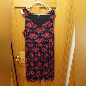 Torrid Size 2 (XXL/2X) Black Dress Sleeveless Pink Butterfly Pattern
